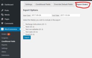 Export WooCommerce Orders