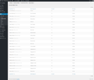 Default WooCommerce Fields List Table